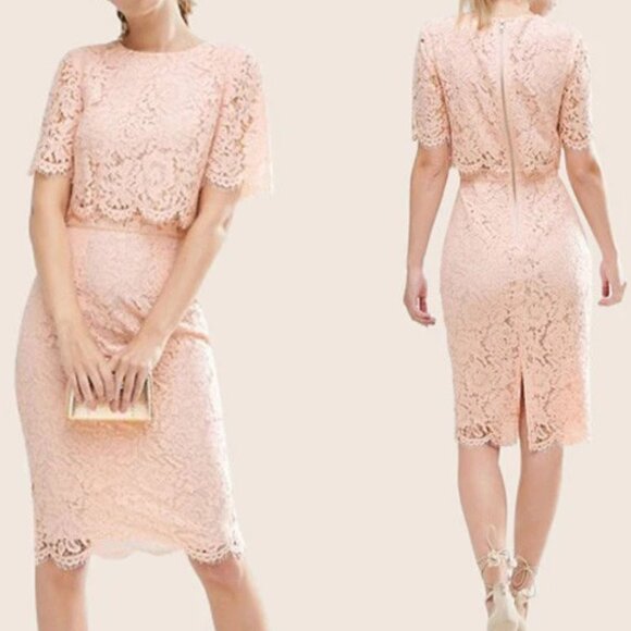 beige lace bridesmaid dress Black White Lace Nude Tulle A-line Wedding Dress Nude Pink main image 1